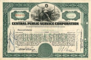 Central Public Service Corporation - Stock Certificate